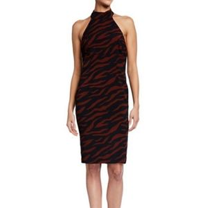 NWT Bardot Sammie Zebra-Print Halter Dress Size US Medium